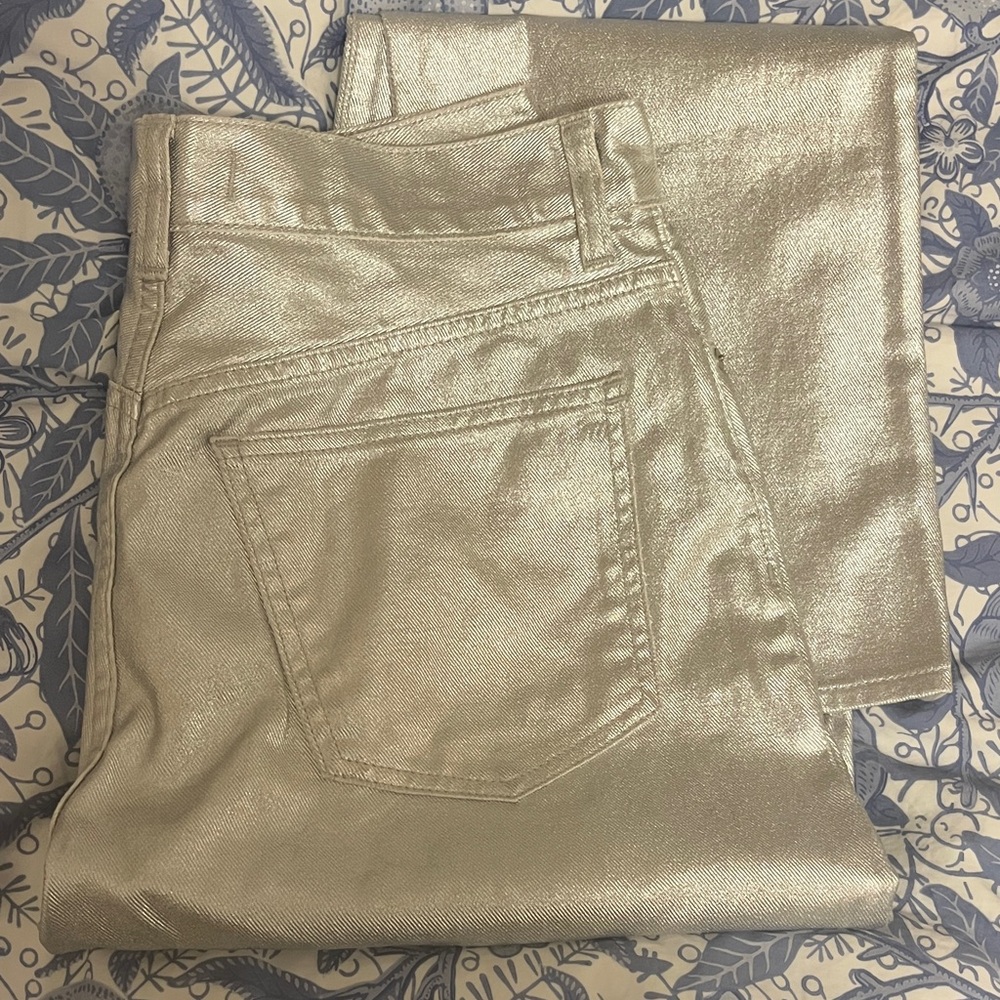 Madewell Silver Foil Disco Jeans